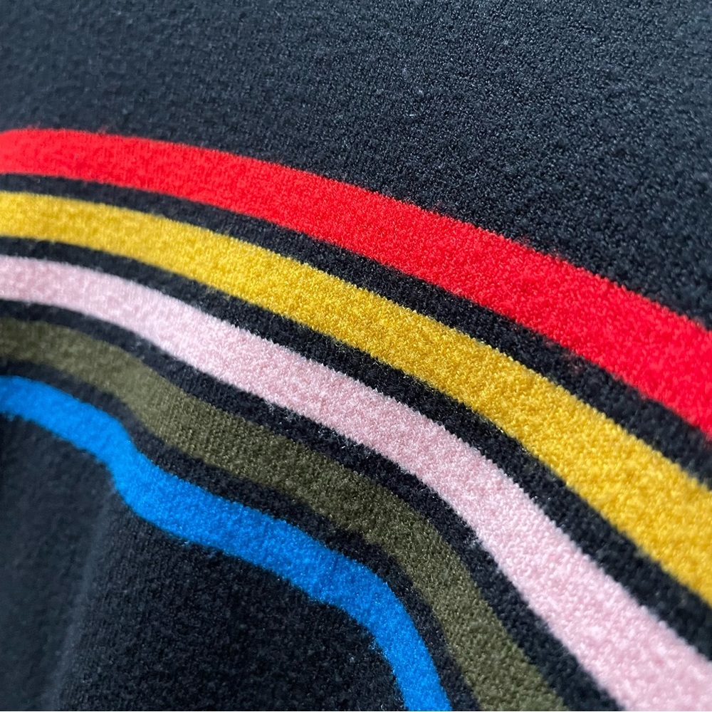 Forever 21 Multicolor Stripe Cropped Crewneck Sweater Black XS - Picture 6 of 8